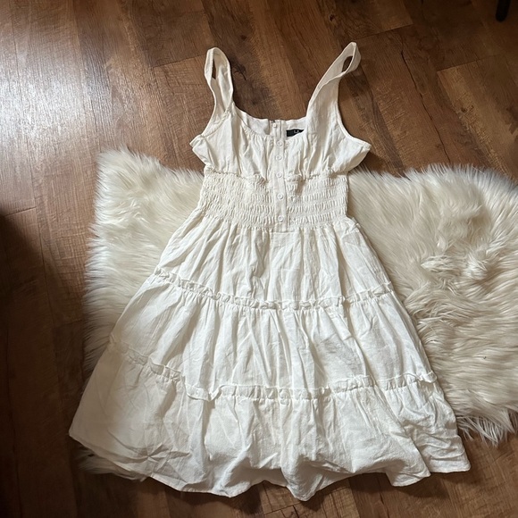 LULU’S Your Sunny Day White Tiered Smocked Mini Dress - Picture 4 of 6